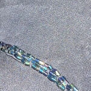 Vintage 90s Velvet Beaded Sheer Silk Chiffon Scarf Bohemian Hippie Wrap Shawl